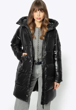 Wittchen Damen-Steppmantel in Oversize, schwarz, Nylon