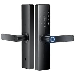 Z17 Tuya Smart Door Lock Fingerprint Keyless Entry WiFi Enabled Digital Code Deadbolt with Alarm Anti Peep Password IC C