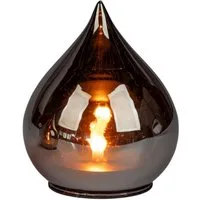 formano Tischleuchte Flamme, LED, Mit Timerfunktion, Grau, Flamme, H: 15cm