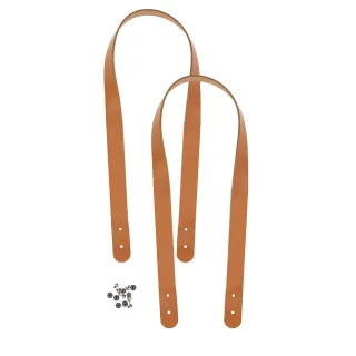 Taschengriffe "Miyako", camel, aus Echtleder, Länge: 80 cm
