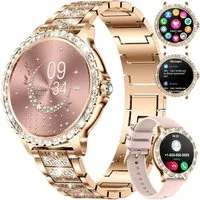Lige Smartwatch Damen mit Metallband, 1.32 Zoll Fitnessuhr Telefonfunktion Smartwatch, Herzfrequenz Schlafmonitor, IP67 Wasserdicht Schrittzähler