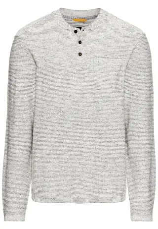 camel active - Henley Langarmshirt aus einem Baumwollmix dark navy - Gr. - 3XL