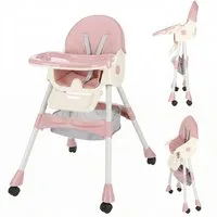 oyajia Kinderstuhl Kinderklappstuhl, Kinder-Esstuhl​, 3 in 1 Babystuhl, Kombiessstuhl (Babystuhl mit Tablett und 5-Punkt-Gurt, Fußstütze, Einfach zu Reinigen), Baby Wippe, ab 6 Monaten bis 3 Jahren