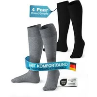 MEDOLY Kniestrümpfe Damen & Herren, mit 80% Baumwolle, Komfortbund (4 Paar)