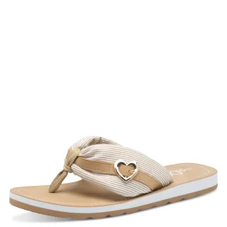 s.Oliver Shoes - Da.-Pantolette beige stripes - Gr. - 39