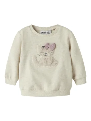 NAME IT - NBFTACATHY LS SWEAT BRU Peyote Melange - Gr. - 56