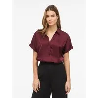 Vila Kurzarmbluse VIENNA RAVENNA S/S TOP - NOOS Kunstfaser, regular fit