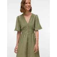 Vero Moda Minikleid VMMELANEY 2/4 SHORT DRESS WVN NOOS Sommerkleid, Kunsfaser, taillierte Form