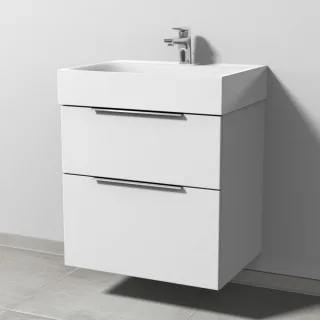 Sanipa 3way Waschtischunterbau zu Kaldewei Silenio Waschtisch mit 2 Auszügen, Weiß-Soft UM45543