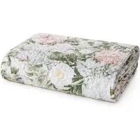 Eurofirany Tagesdecke Tagesdecke 200x220 cm Blumenmuster in Pastellfarben, beidseitig, gesteppt, rustikaler Stil