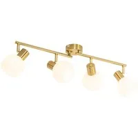 Qazqa LED Aufbaustrahler Anouk, ohne Leuchtmittel, Warmweiß, QAZQA Aufbau­spot, e14, gold, Glas, Art Deco