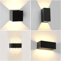 ZMH LED Außen-Wandleuchte Modern Up Down Außen-Wandleuchte Schlafzimmer Flur, LED fest integriert, Warmweiß, für Hauswand Garten Flur