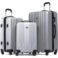 FERGÉ Kofferset Hartschale 3 teilig Koffer Set Marseille, 4 Rollen, (3er Kofferset stabil und leicht mit Zahlenschloß, 3 tlg., Hartschalen-Trolley Set 3 Größen Handgepäck Koffer M XL), Trolley 3er Koffer Set, Reisekoffer 4 Rollen, Premium Rollkoffer