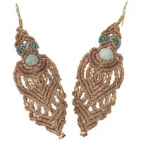 Guru-Shop Paar Ohrhänger Makramee Ohrringe, Festival Schmuck - Modell 6