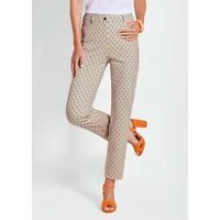 GOLDNER Stoffhose Kurzgröße: Elegante Hose LOUISA mit Muster Elastische Druckhose mit Formbund, L-Taschen, Slim Fit