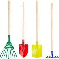 Small Foot Kinder-Gartenset Gartenwerkzeug-Set, Kunterbunt, (Set, 4-tlg)