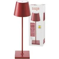 SIGOR LED Tischleuchte Tischleuchte NUINDIE Kirschrot Nuindie - Kirschrot, Dimmbar, 1 LED Platine, 2700 Kelvin
