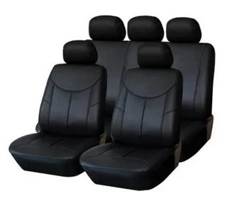 PREMIUM Kunstleder Sitzbezug Auto PKW Schonbezug SCHWARZ SET für viele Fahrzeuge
