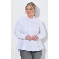 MIAMODA Longbluse Popeline-Bluse A-Linie Schößchen Langarm
