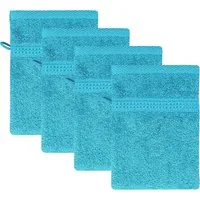 TRENDBUY24 Waschhandschuh Waschhandschuh 16x21 cm Frottee Baumwolle 4er, (4-St), Besonders saug- und strapazierfähig