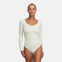 cfab (creamy fabrics) Shaping-Body Bodysuit Sculpting Shapewear Longsleeve mit String-Light Grey-2XL (1-tlg)