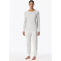 Schiesser Schlafanzug Casual Essentials (2 tlg) Baumwolle, Rundhalsausschnitt, langärmelig