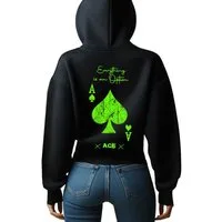 RMK Hoodie Damen Kapuzenpullover Pullover Loose Fit Oversize Pik karte