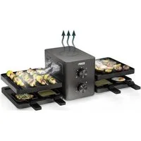 PRINCESS Raclette Princess 162660 Raclette Purify – Luftfiltersystem – Für 8 Personen, 8 Raclettepfännchen, Purify, Integriertes Luftfiltersystem, Klappbar, PFAS-Frei