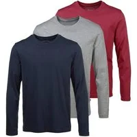Man's World Langarmshirt neue Farbe ! (3er-Pack) Langarm, unifarben, aus Baumwolle, im 3er-Pack