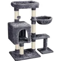 Yaheetech Kratzbaum 96,5 cm (H), Katzenbaum mit Aussichtsplattform & Katzenhöhle & Sisalstämme
