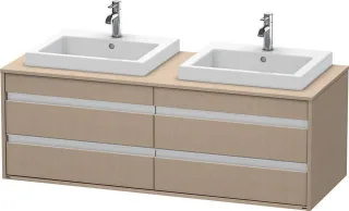 Duravit Ketho Konsolenwaschtischunterbau wandhängend Leinen Matt 1400x550x496 mm - KT6757B7575 KT6757B7575