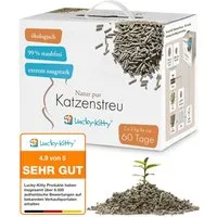 Lucky-Kitty Katzenstreu 6 kg Klumpstreu hochsaugfähig und geruchsneutralisierend mit Duft (auch im praktischen 4er Vorteilspack, reicht für etwa 60 Tage je Packung), staubfrei & klumpend, Allergiker-freundlich, Streu mit Duft
