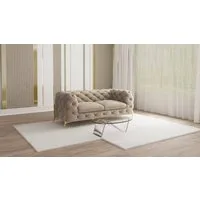 S-Style Möbel Chesterfield-Sofa 2 -Sitzer Ashley mit Goldenen Metall Füßen, mit Wellenfederung