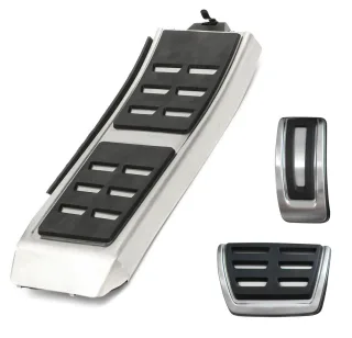 Sport Pedale + Fußstütze (Automatik) in Schwarz / Silber für Audi A4 B8 8K A5 8T 8F A6 4G C7 A7 A8 4H Q5 8R