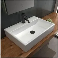 Alpenberger Waschbecken - Keramik Aufsatzwaschbecken Hängewaschbecken - Eleganter Waschplatz (1-tlg. Set, 1-St., Handwaschbecken Badezimmer), Aufsatzbecken schmutzabweisend & hygienisch mit Nano beschichtet
