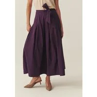 TATUUM Midirock Lila Midi-Rock Aus Taffeta - Taftani