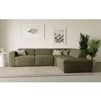 Home affaire Ecksofa Noord mit Kedernaht, Breite 282 cm, L-Form, Webstoff, mit Wellenunterfederung, Massivholzrahmen
