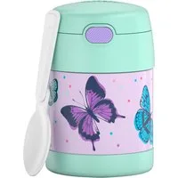 THERMOS Thermobehälter FUNTAINER FOOD JAR, Thermobehälter für Essen, spülmaschinenfest, Edelstahl, Kunststoff, Silikon, (1-tlg), 0,3l, 5h heiß & 7h kalt, dicht & auslaufsicher, mit klappbarem Löffel