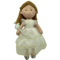 Sweety-Toys Stoffpuppe Sweety Toys 13326 Stoffpuppe Ballerina Fee Prinzessin 40 cm Weiss