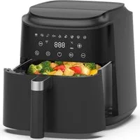 AIMAX Heißluftfritteuse Airfryer 6L, Touchdisplay, LED-Bildschirm, 9 Programme, ohne Öl, 1650 W, 360° Heißluft, Timer, 40–200°C, Spülmaschinenfest, fettarm