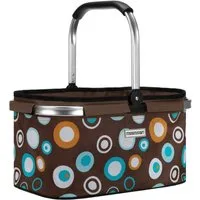 anndora Einkaufskorb mit stabilem Aluminiumrahmen, 22 l, Stoff durch Klettverschluss leicht abnehmbar zum Reinigen