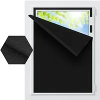 Verdunklungsrollo Fenster Verdunkelung Dachfenster Leinenoptik Material-Upgrade, Agger, für Faltenfreie Verdunklungsrollo ohne Bohren Verdunklungsstoff