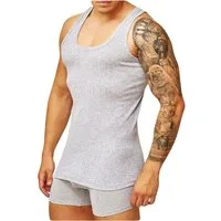 TEXEMP Unterhemd 4er Pack Herren Unterhemd Achselhemd 100% Baumwolle Tank Top Feinripp (4-St) Hautfreundlich
