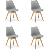 Homestyle4u Küchenstuhl Esszimmerstuhl Esstisch Küche Esszimmer Weiß Grau Schwarz (4er Set, 4 St), Skandinavisch, stabil