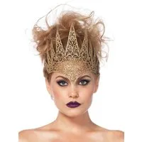 Leg Avenue Kostüm Böse Königin Krone gold - für Faschingskostüm, Faszinierender Kopfschmuck für LARP und Fantasy Kostüme