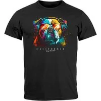 Neverless Print-Shirt Herren T-Shirt Print California Bulldog Musik Kunst Motiv DJ Fashion mit Print