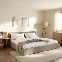 IDIMEX Polsterbett LATINI, Bett 160x200 cm mit höhenverstellbarem Kopfteil und Lattenrost Greige