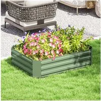 Outsunny Hochbeet aus Stahl (Pflanzkasten, 1 St., Gemüsebeet), 120 x 90 x 30 cm für Garten Balkon Terrasse, für Blumen, Pflanzen