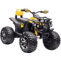 HOMCOM Elektro-Kinderquad Kinder Quad, Vorwärts-Rückwärtsfunktion, 2 Motor, Kinderfahrzeug, Belastbarkeit 30 kg, (1-tlg), für Kinder 3-5 Jahre, Gelb