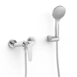 Tres Einhebel Brausemischer Anti Kalk Handbrause Einstellbarer Brausehalter , 22016701 22016701